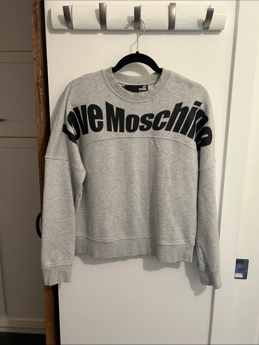 Authentic Love Moschino Light Gray Sweatshirt with Black Logo, 8